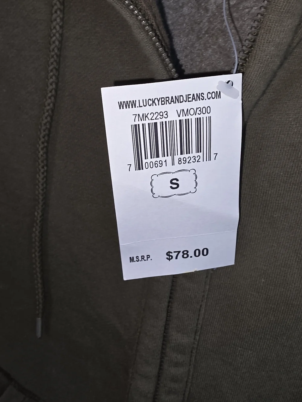 Lucky Brand lightweight zip